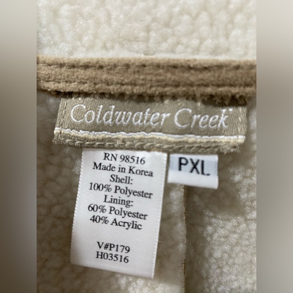Coldwater Creek, faux suede Sherpa jacket, women’s size PXL, good condition. - Picture 5 of 5